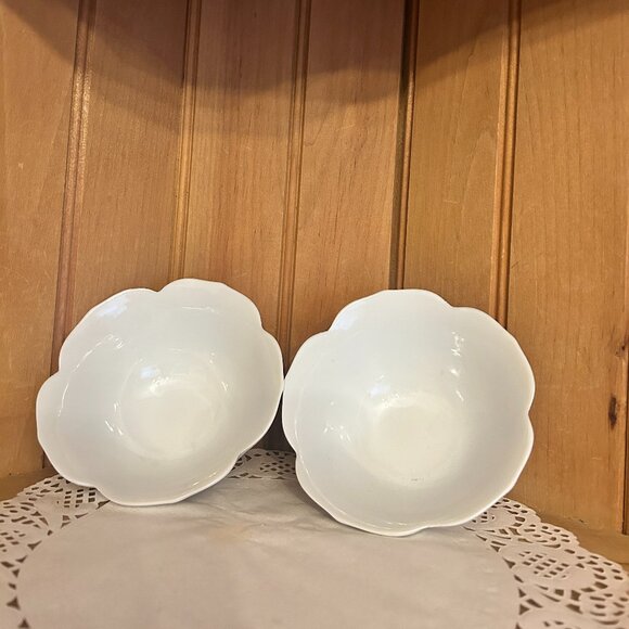 Set of 4 Vintage Porcelain Lotus Bowls Rice Side Dish Made in Japan - Picture 5 of 8